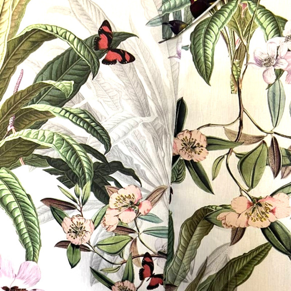 H & M BEAUTIFUL FLORAL & BIRD PRINT TIE BACK SHEATH DRESS SIZE MEDIUM - Picture 9 of 11